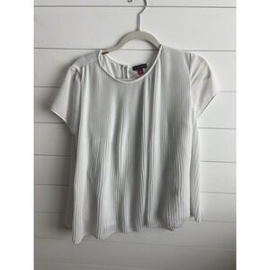 Vince Camuto White Pleated Blouse Size Small 0708